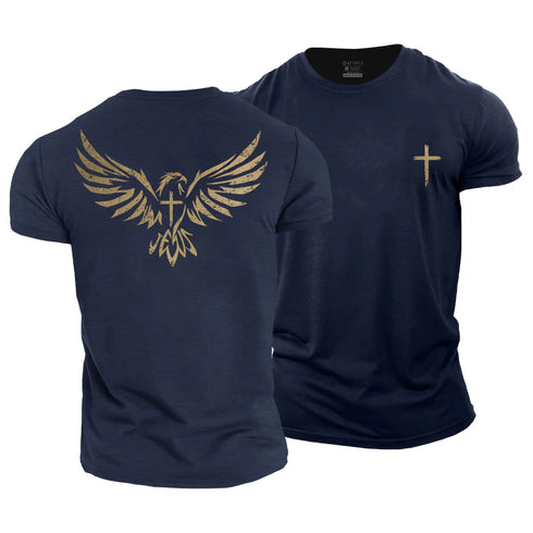 Men's Wings Like Eagles Cotton T-Shirt